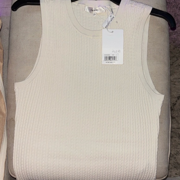 Frame Denim Ivory Ribbed Tank Top - Picture 10 of 14